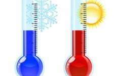 Termomètre bleu et termomètre rouge